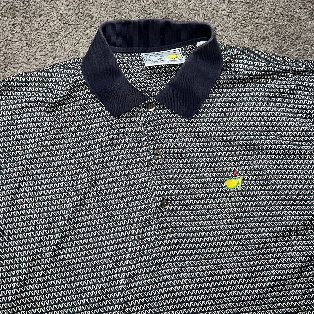 VTG The Masters Augusta National Golf Shop Slazenger Striped Polo Cotton Large